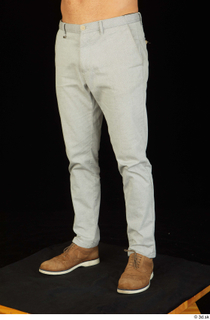 Anatoly brown shoes dressed grey trousers leg lower body 0002.jpg